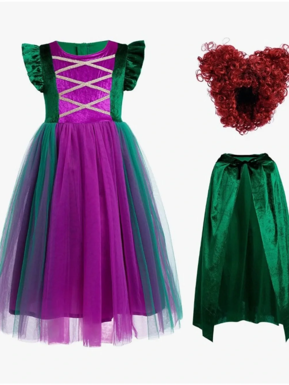 IBTOM CASTLE Witch Costume for Girls, Kids Tulle Dress Halloween Cosplay 8-9 Kid